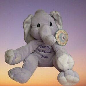 Vtg 1999 Precious Moments Tender Tails Hugs-For-You Purple Elephant Can't Forget
